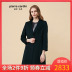 2019 Fall New Ink xanh dài tay Cashmere Coat End-Thoracity Coat tóc Pilkadan nữ 