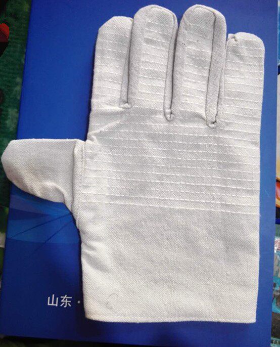 Encryption thickened abrasion-proof canvas gloves welt protection gloves 24-wire double decker white nail cotton fabric gloves