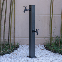  Stainless steel faucet extended double-headed column outdoor courtyard antifreeze standing water bolt All copper quick-connect can take water pipe truck