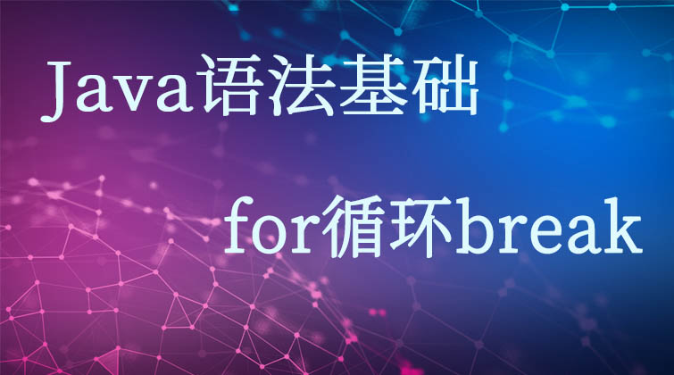 Java语法基础-for循环break