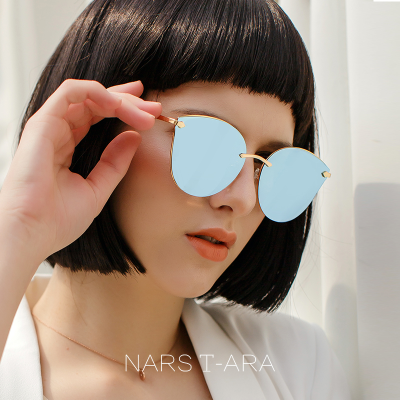 2022 blue glasses net red anti-UV sunglasses female Korean version trendy sunglasses female ins street shooting polarized fashion