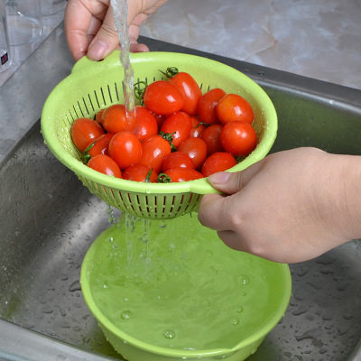 Imported from Japan sanada kitchen vegetable and fruit dripping basket vegetable washing basket draining basket 2-piece set