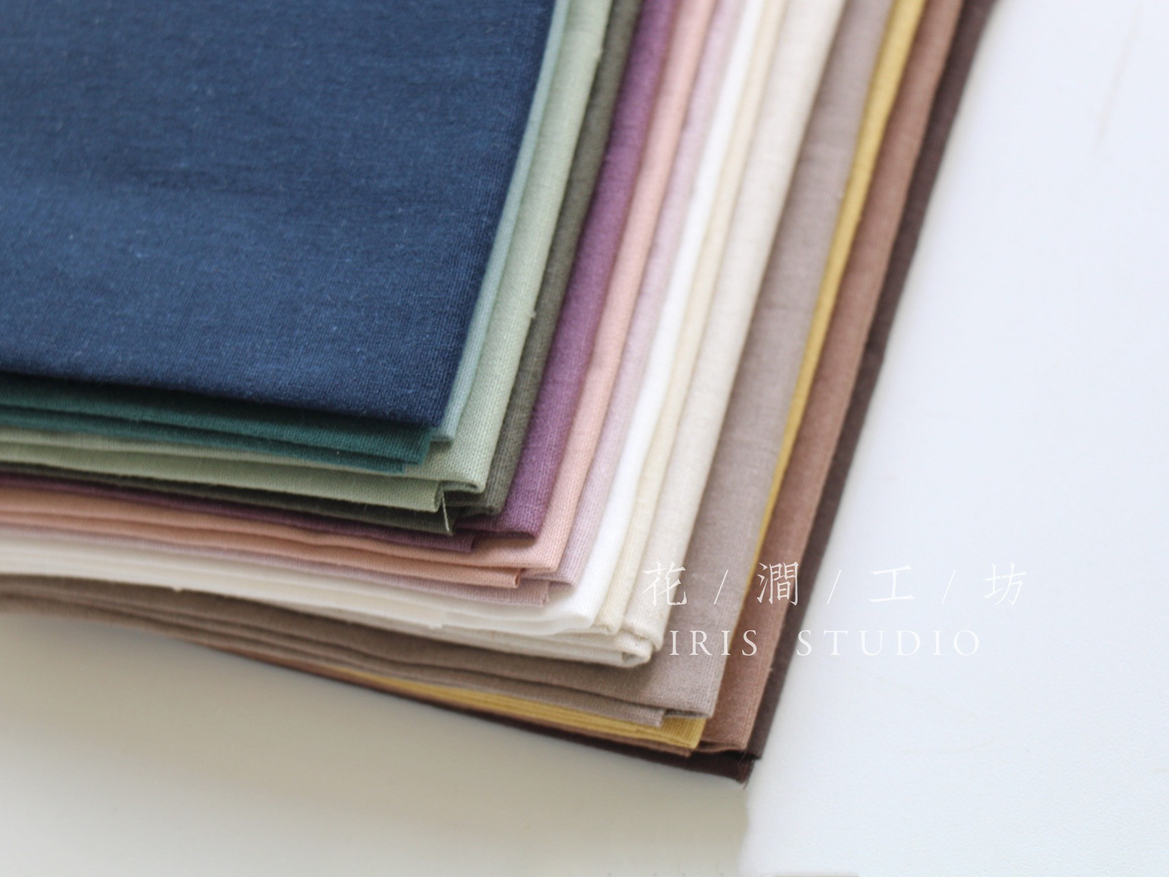 Japan imported plain cotton linen 15-color baby clothing fabric European embroidery ribbon embroidery bottom cloth color cotton linen