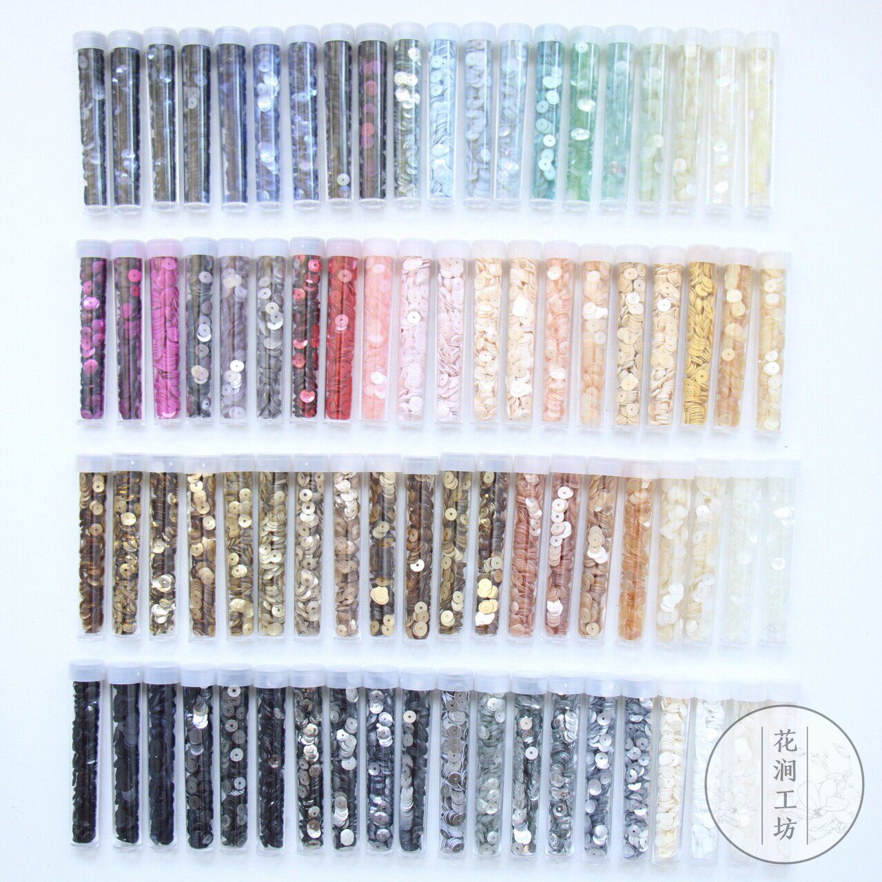 Flowery Workshop Method Style Embroidered Pearl Embroidered 5mm Bright Sheet Clothing Accessories High Temperature Resistant Bright Sheet 80 Color Optional