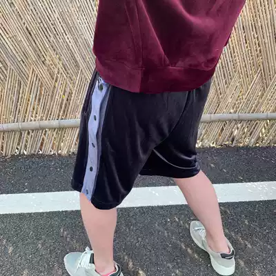 ROOLRREN luxury tide imported symphony velvet side breasted high street loose sports five-point shorts five-point pants