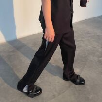 ROOLRREN 21ss High Street Vibe RAF zipped tencel cotton parquet loose casual long pants