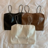 Весенний летний полиуретановый короткий топ с чашечками, в западном стиле, 2023