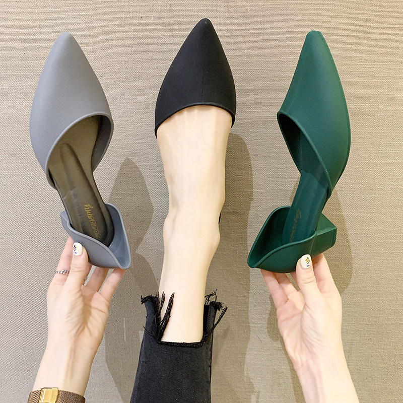 Pointed Rain Shoes Women Fashion style Exterior Wearing Korean version Butterfly knot High heel Leisure soft-face rubber shoes non-slip waterproof jelly shoes