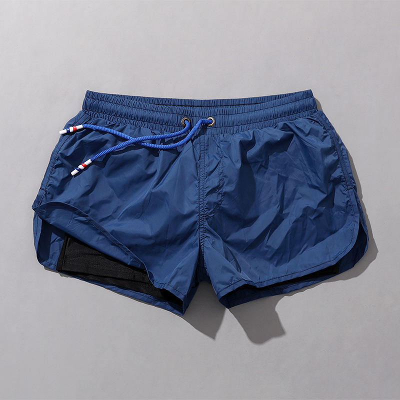 Men's Swimming Trunks, Anti-Embarrassment Double-Layer Boxer Briefs with Removable Pads, Two-Wear Sports and Leisure Beach Pants for Seaside Vacations Men's Swimming Trunks, Anti-Embarrassment Double-Layer Boxer Briefs with Removable Pads, Two-Wear Sports and Leisure Beach Pants for Seaside Vacations