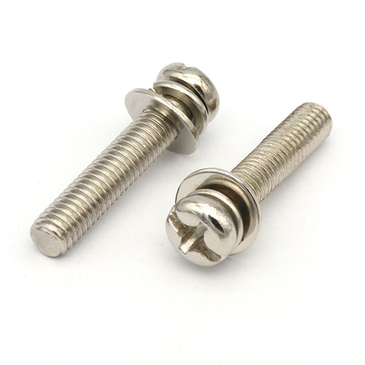 Nickel plated round head disc head three combined screw cross with cushion screw combined screw M2 M2 5M3M4 M5 M6