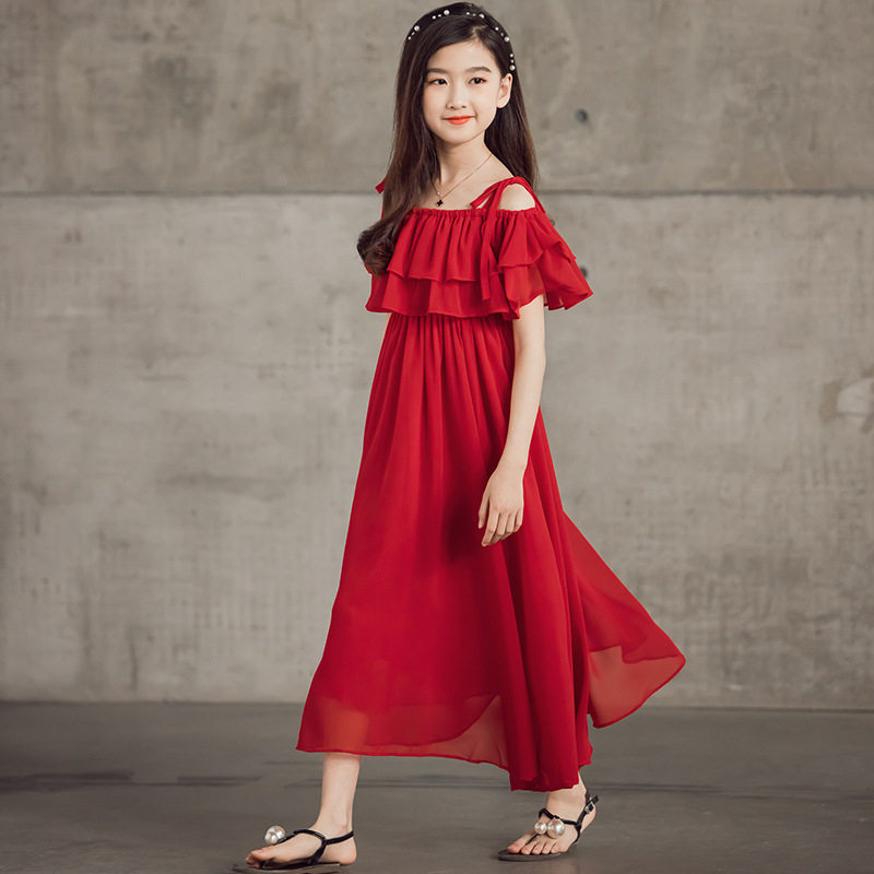 UK next sara Children's dress 2022 Summer new girl Snow spinning Shoulder Harness Beach Long Dress