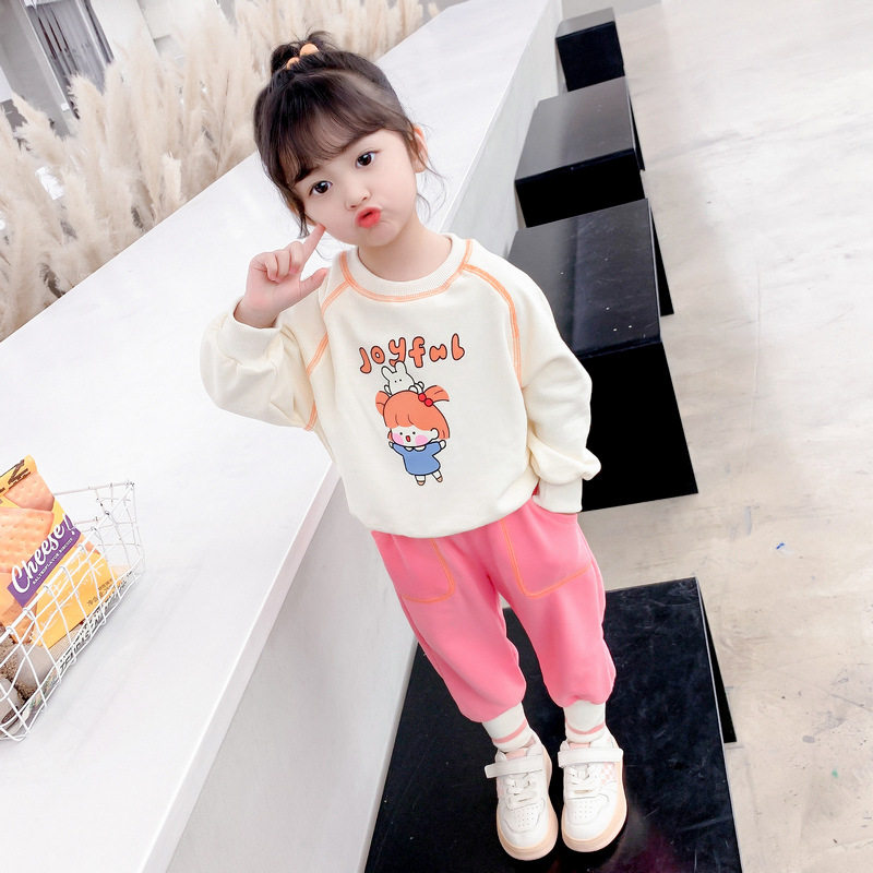 UK Next Sara Girls Suit 2022 Spring Autumn New Foreign Pie Children Casual Trendy Sports Two Suits