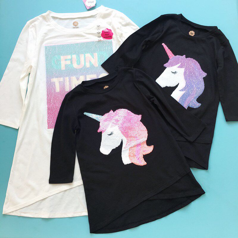 The long version of the T-shirt in the bright sheet that can discoloration is 7-16 years old