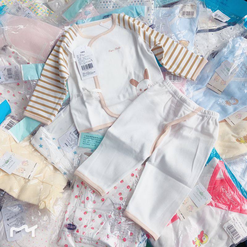 2 set of half price inner half pins original packaging All cotton infant spring and autumn suit 52-66cm