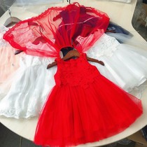 bala025369 girl sleeveless gauze cloak princess dress flower girl dress 90-110