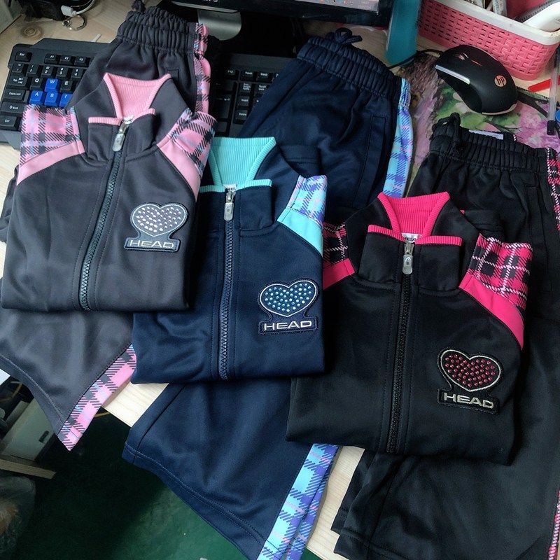 14192 Girls autumn quick-drying casual zipper sports jacket trousers two-piece suit 120-160cm