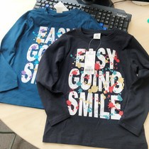 de day single combed cotton children autumn cotton long sleeve T-shirt splashing ink painting 100-160