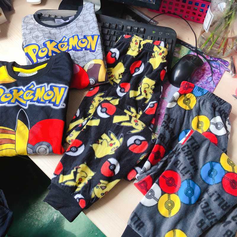 Foreign trade boy spring and autumn thin fleece pajamas pajamas 5-15 years old not matching separate shooting
