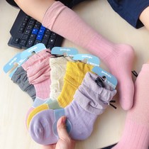 Brand girl combed cotton loose bow knee pile Socks Socks head boneless 3-12 years old