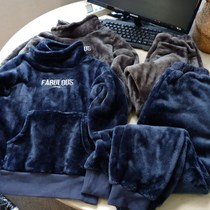 Thousands * children plush thick warm home clothes pajamas pajamas pajamas 80-150cm separate