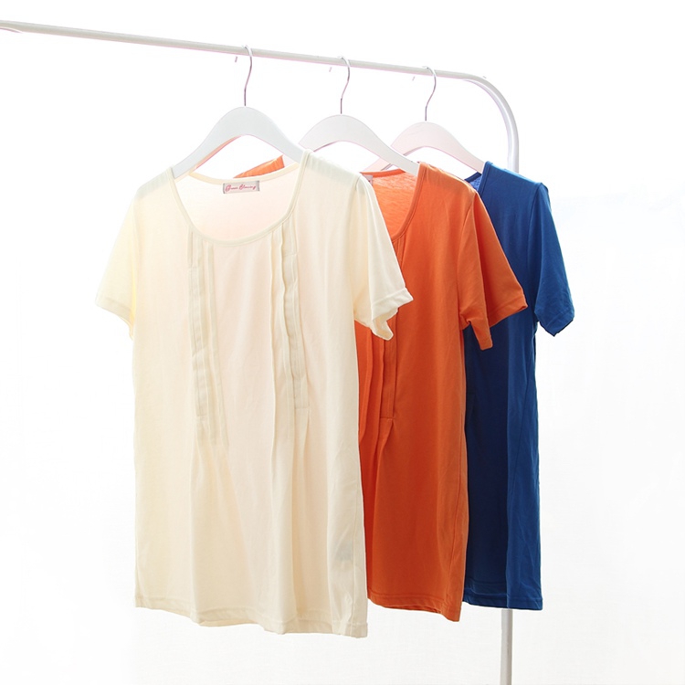 Daily single foreign trade original single summer short-sleeved maternity wear T-shirt nursing tops go out to serve feeding milk clothes