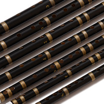 Bamboo flute 877 Zizhu Black One-section practice flute Instrument Set of seven flute Horizontal flute Bamboo flute