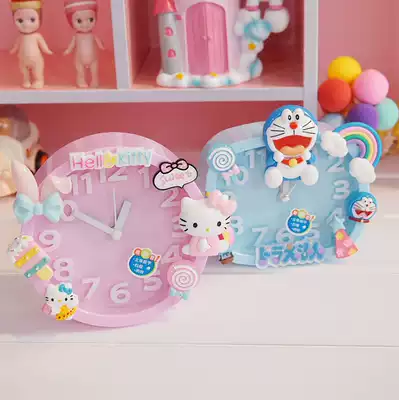 Creative cute kitty children's small alarm clock female cartoon students mute bedside lazy bedroom alarm bell