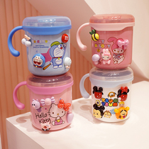 Cute kitty childrens water cup drop proof with lid creative 304 stainless steel baby kindergarten handy cup handle cup