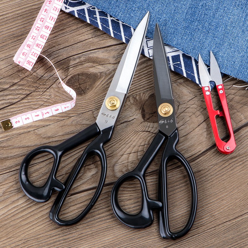 Japanese Imported Clothing Tailoring Scissors, Professional Fabric Cutting Tools for Home Use, 9- 11-12inch Manganese Steel, Can Be Sharpened