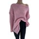 Autumn and winter niche design Korean version versatility soft waxy pullover solid color loose sweater lazy simple top for women