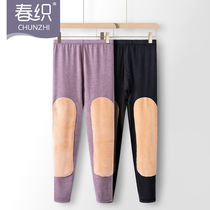 Spring weave in old age pure color autumn pants gush thicken winter warm patch long pants male and female moms single pants