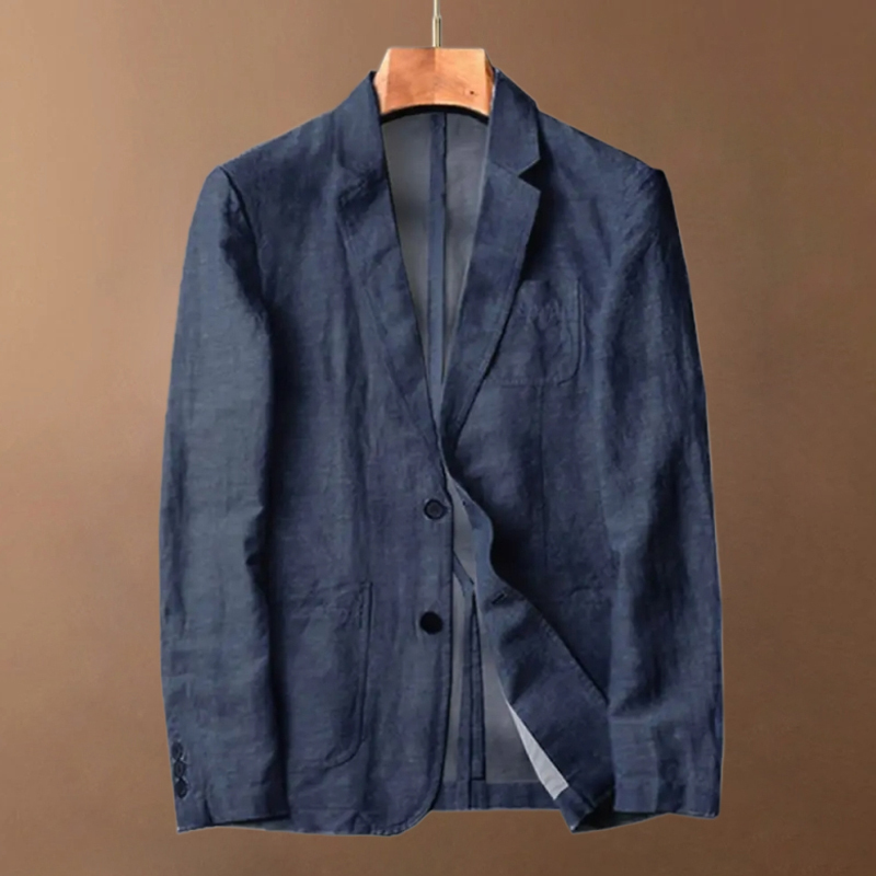 High-End Linen Suit for Men, Single Piece, Spring and Summer, Full Linen Jacket, Men's Cotton-Linen Suit, Casual Business Thin Single Suit