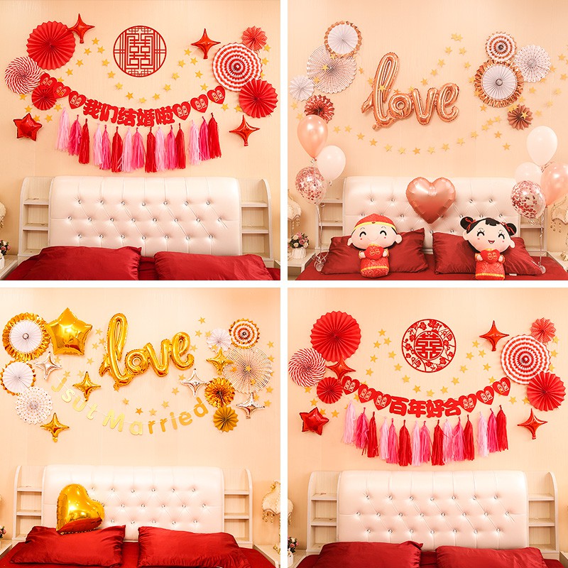 Wedding Celebration Supplies Paper Fan Flower Suit Wedding House Laflower Romantic Creative Folding Fan New House Birthday Wedding Party Arrangement