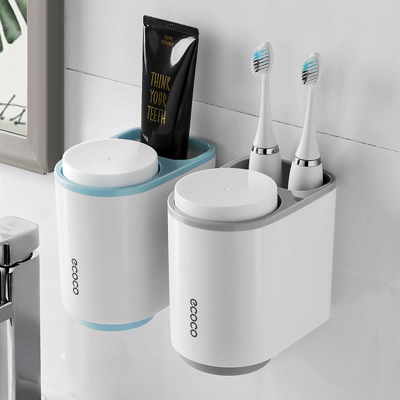 Japan Import M U J E Toothbrush Shelf Wall-mounted Toothbrushing Cup Gargling Cup Electric Tooth Cylinder Suit free of punch 