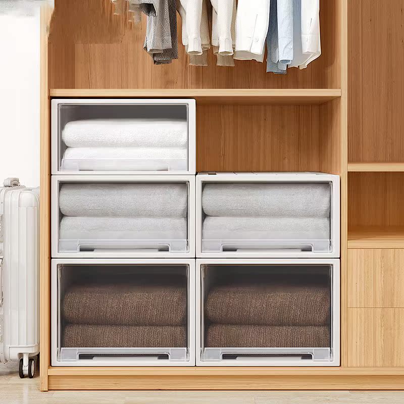 Japan imported MUJIΕ drawer storage box wardrobe plastic organizer storage artifact space-saving cabinet box