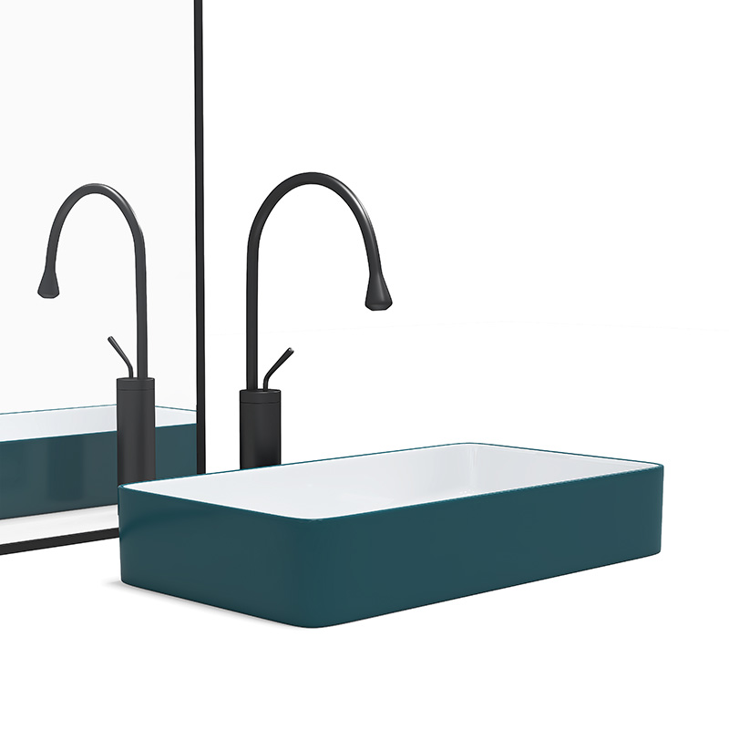 Nordic Minimalist Green Terrace Basin Square Wash washbasin Makeup Room Ceramic Washbasin Wash Table Basin Pool