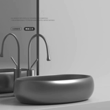 Северные орудия Серые овальные столы на бассейне домашняя ванная комната керамическая ручная ручная бассейн бассейн