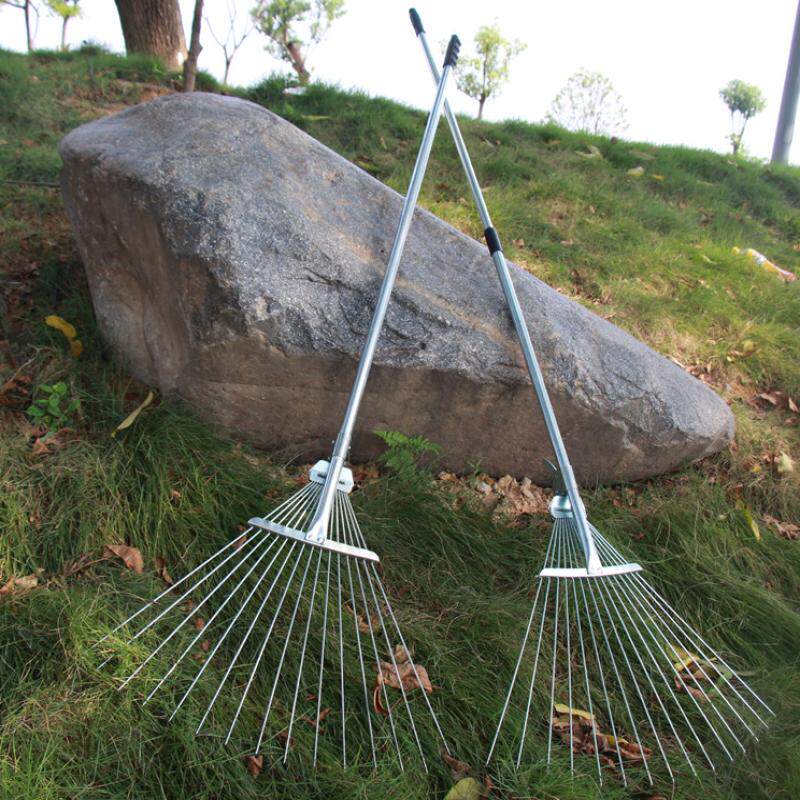 Gardening grass rake Wire rake Farming tools rake Stainless steel lawn sweep leaves and leaves pick yard multi-tooth metal