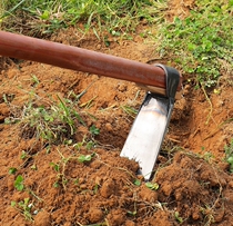Pick up the medicine and sow the wasteland weeding and digging the whole steel hoe and digging the bamboo shoots of the bamboo shoots the old-fashioned way to dig up the heads of the pit