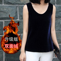 Double sided suede gold velvet plus suede thickened warm close-fitting small vest sleeveless warm beating undershirt autumn winter