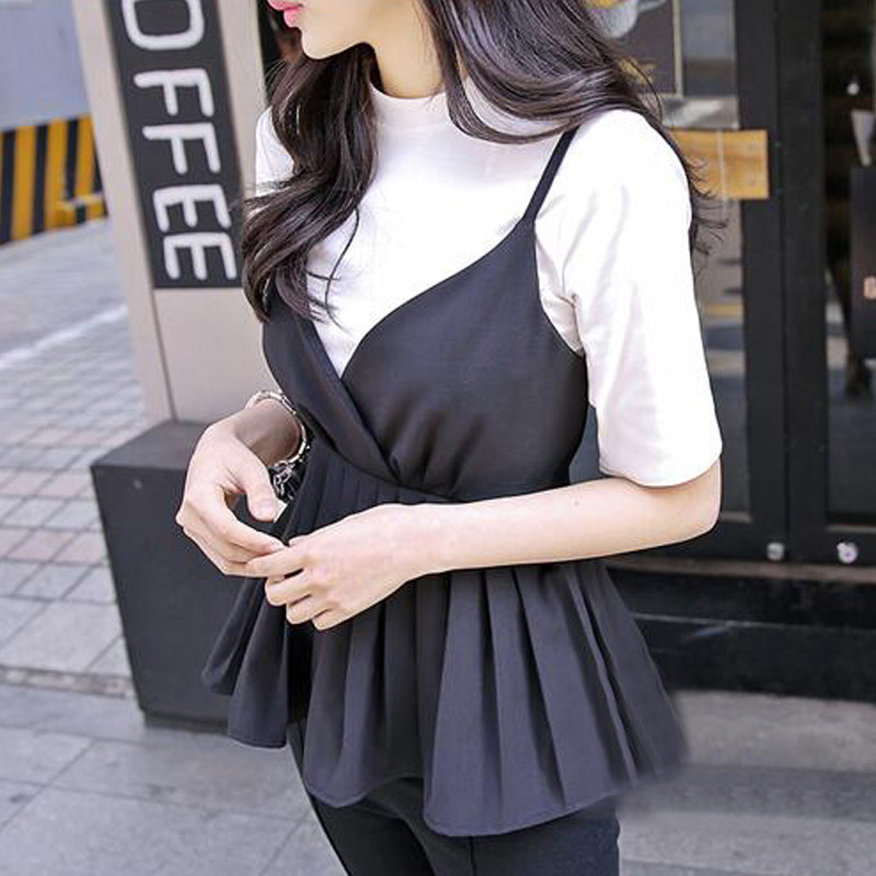 Spring New Short Hanging Windle Brat Wear with Backle Vest Hanging and Dress