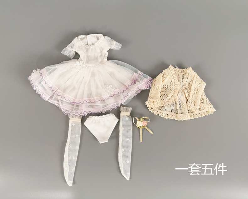 4 points BJD doll dress set skirt socks panties