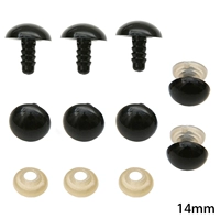 Черный диаметр около 14 мм, длина стержня около 10 мм, черные 50 пары/упаковка (1 глаз + 1 кожаная площадка - пара)