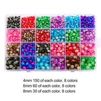 24 Grid Glass Внутренняя сломанная пакет бусин 1##