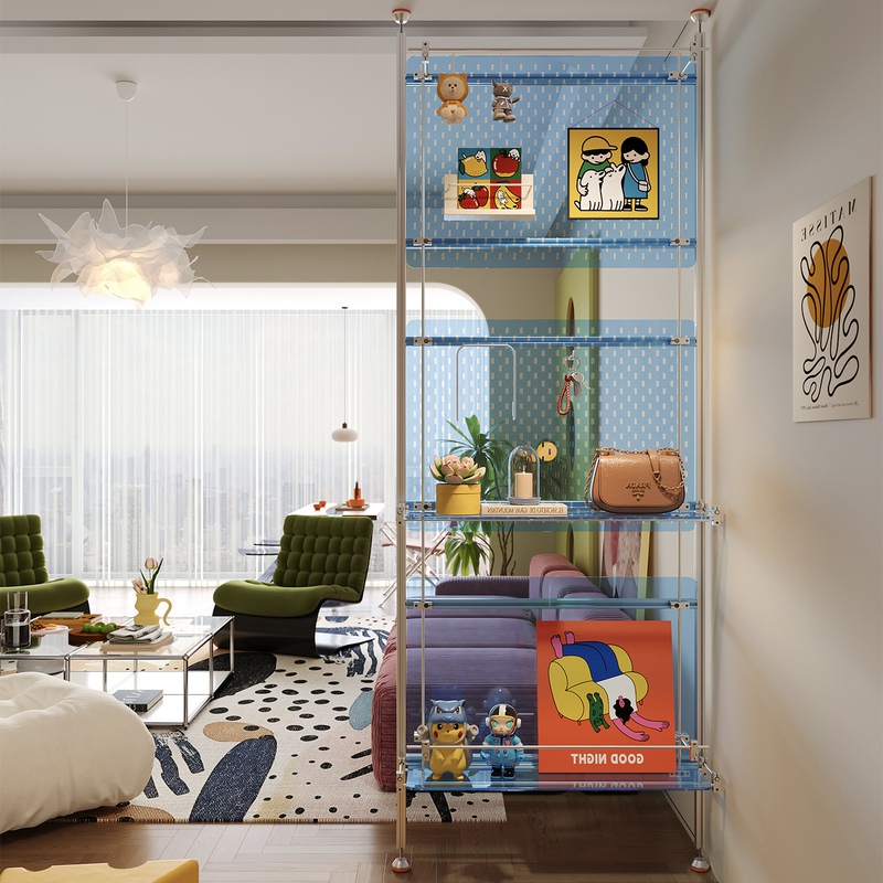 No-Drill Perforated Panel Aluminum Profile Dopamine-Colored Transparent Acrylic Partition Light Axis Storage Rack No-Drill Perforated Panel Aluminum Profile Dopamine-Colored Transparent Acrylic Partition Light Axis Storage Rack