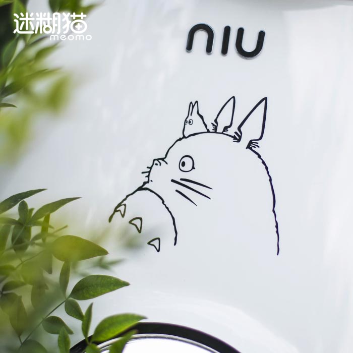 Calf Electric Car Sticker N1SM1M U1 Miyazaki Miyazaki Cat Cartoon Cute Decorative personality Rameflower change color paste