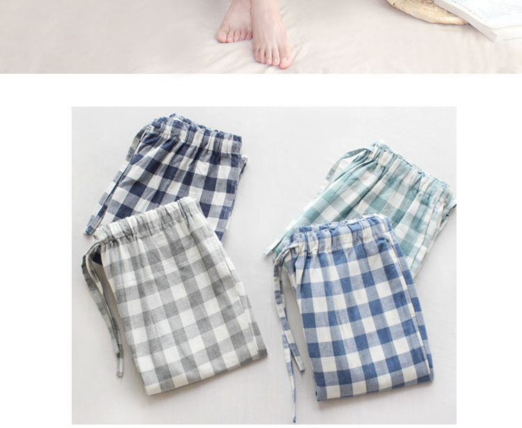 Mùa thu đôi cotton ngủ quần âu quần tây nam và nữ quần nhà cotton kích thước lớn không in gió có thể mặc quần baggy nam
