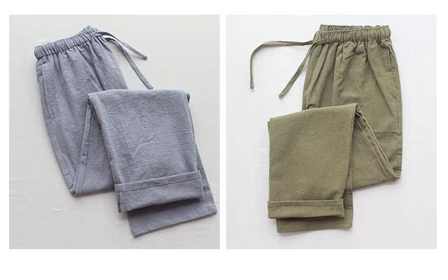 Quần cotton nam mùa thu quần nữ kích thước lớn quần sống cotton lỏng quần thường xuyên quần nhà người yêu quần có thể mặc quần tây nữ lưng cao