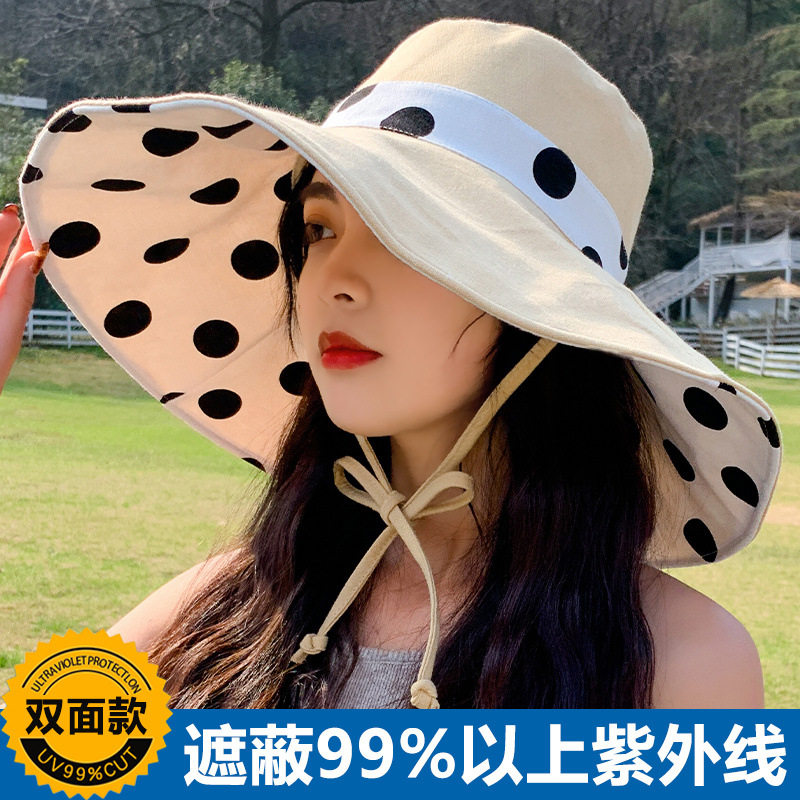 All-match fisherman hat female spring and autumn leisure sunscreen anti-UV face-covering sun hat large brim sun hat basin hat