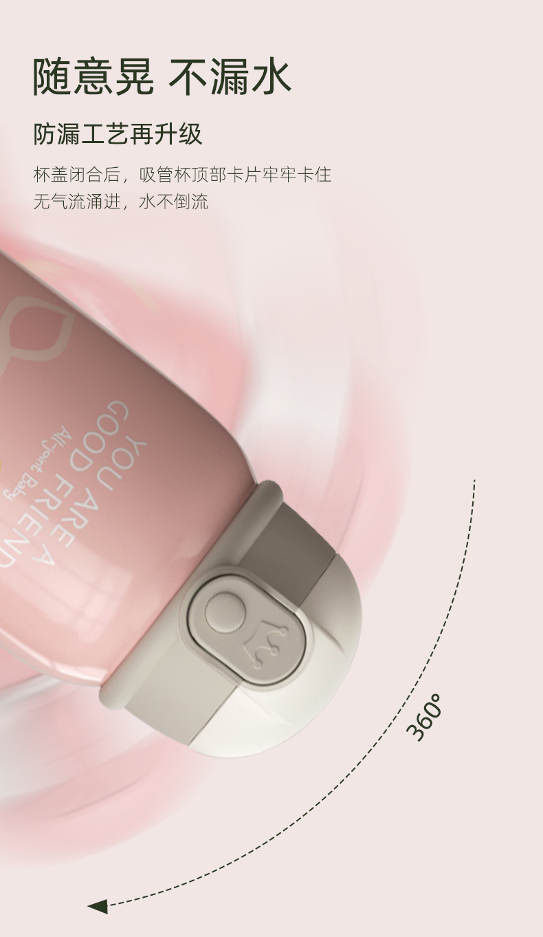 欧集 316不锈钢儿童保温杯 550ml 一杯双盖 图8